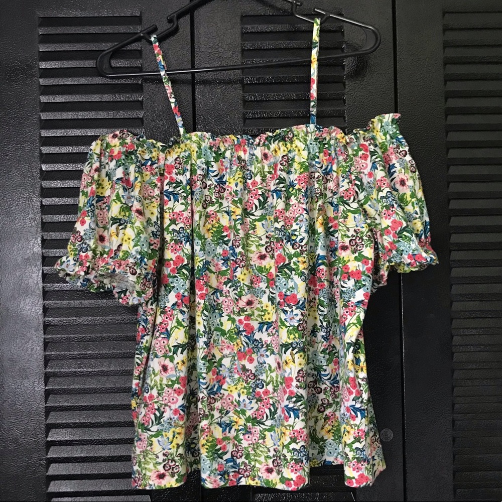 Bright Floral Off the Shoulder Top
